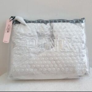 Victoria's Secret Pink clear glitter bubble wrap cosmetic makeup bag clutch new
